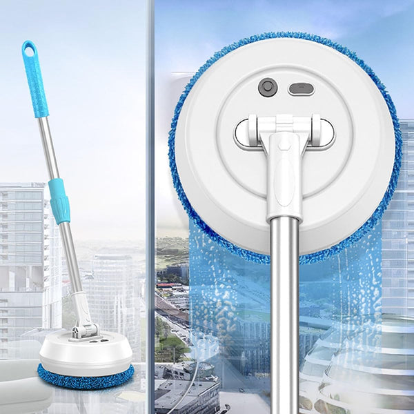 Limpiacristales eléctrico giratorio con mango extensible