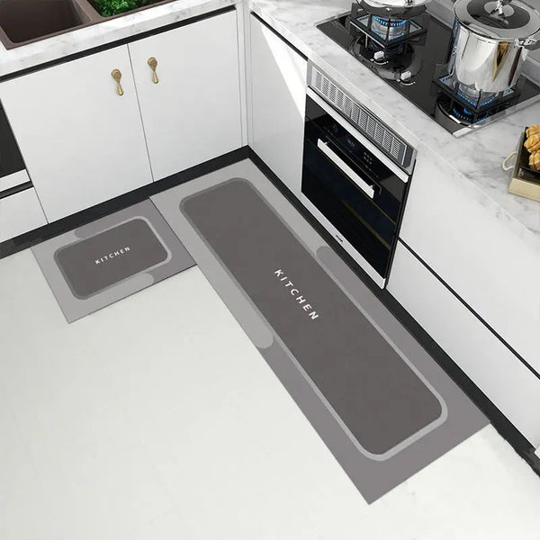 Alfombras de cocina antideslizantes, gris (2 uds)